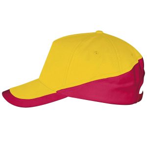 Booster cap goudgeel-rood