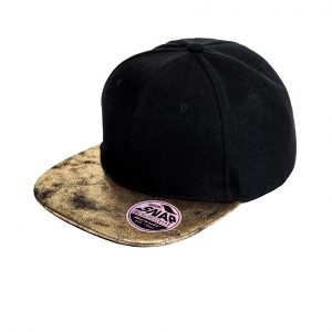 Glitter Snapback cap zwart-goud
