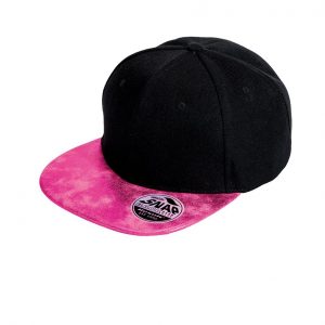 Glitter Snapback cap zwart-roze