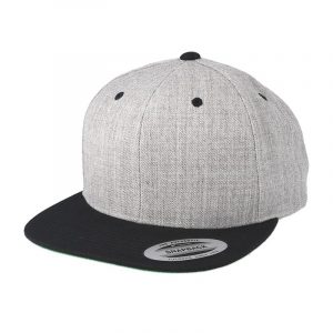 Tweekleurige klassieke Snapback cap grijs-zwart