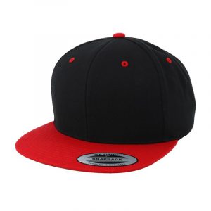 Tweekleurige klassieke Snapback cap zwart-rood
