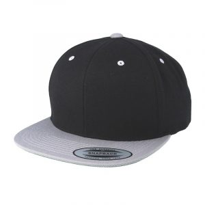 Tweekleurige klassieke Snapback cap zwart-zilver